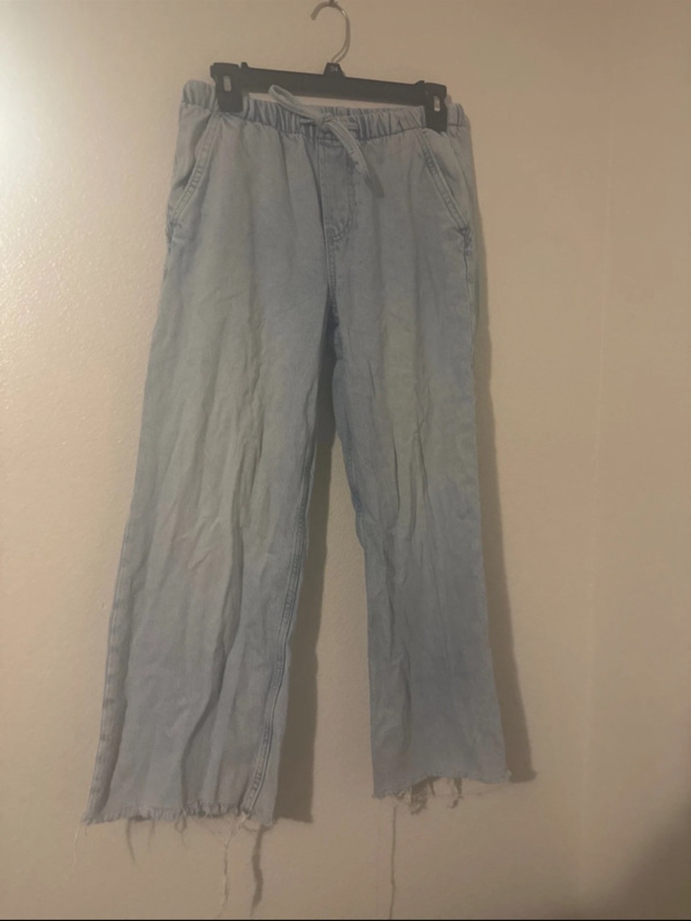 GAP raw hem wide leg drawstring jeans